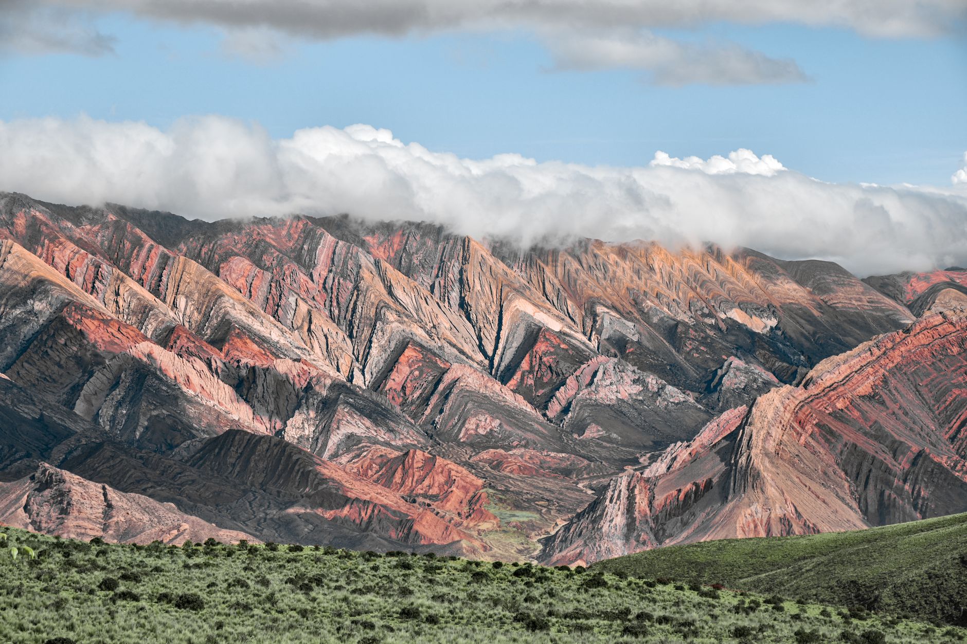 The sawtooth coloured ridge of the Serrania de Hornocal, Jujuy