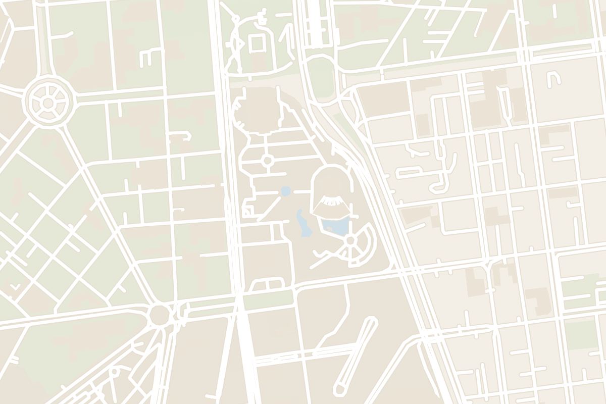 Map showing where Parque de la Exposición is