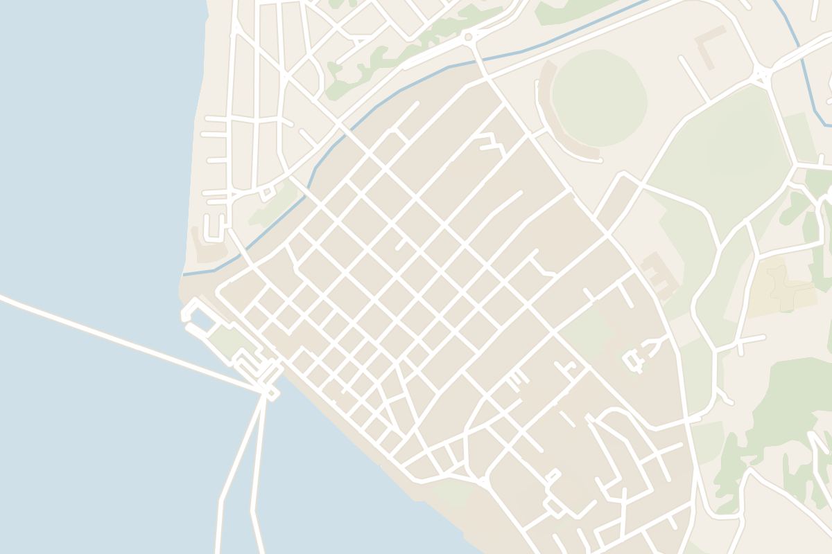 Map showing where Roseau Old Town (French Quarter) is