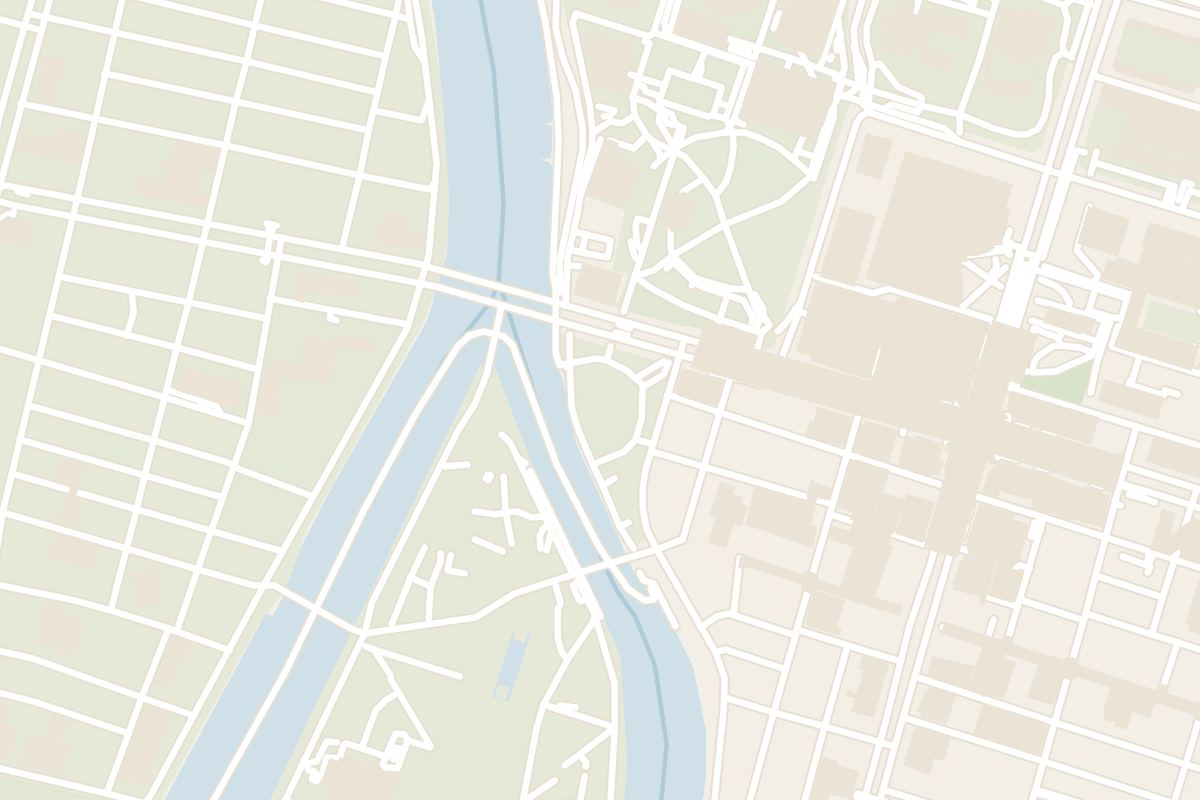 Map showing where Atomic Bomb Dome is
