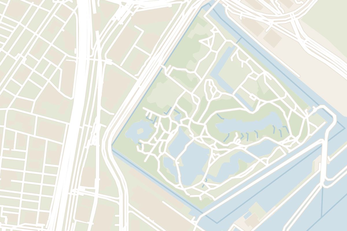 Map showing where Hamarikyu Gardens is