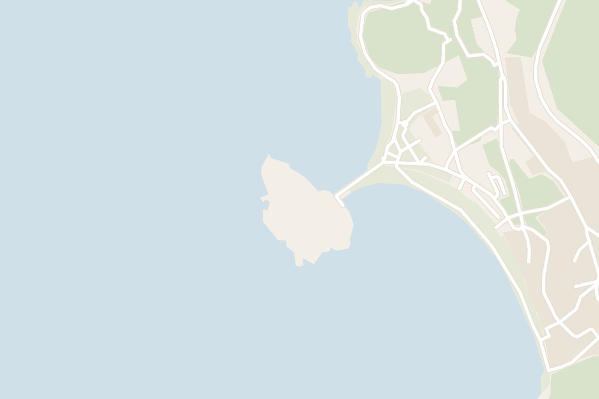 Map showing where Sveti Stefan Island is