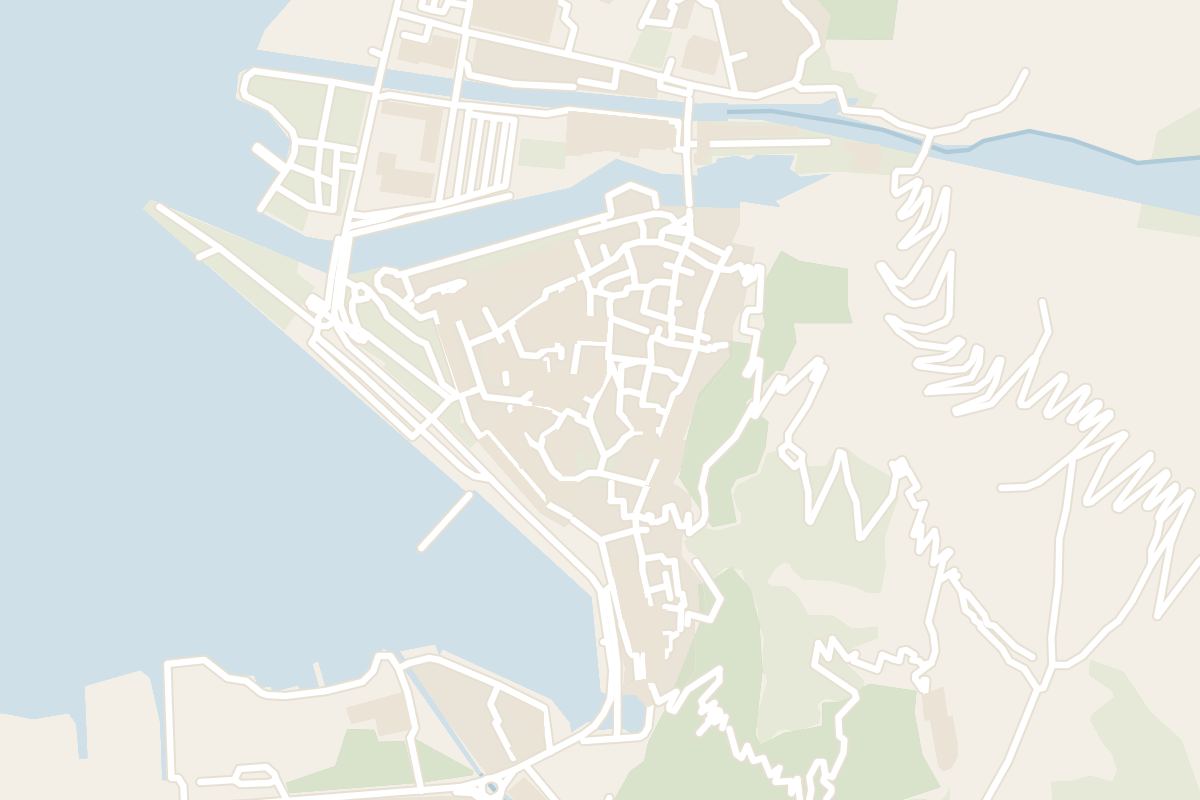 Map showing where Kotor Old Town is