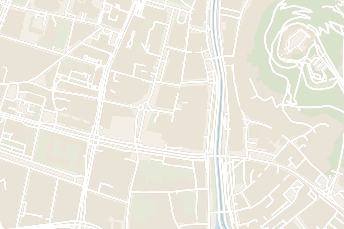 Map showing where National and University Library is