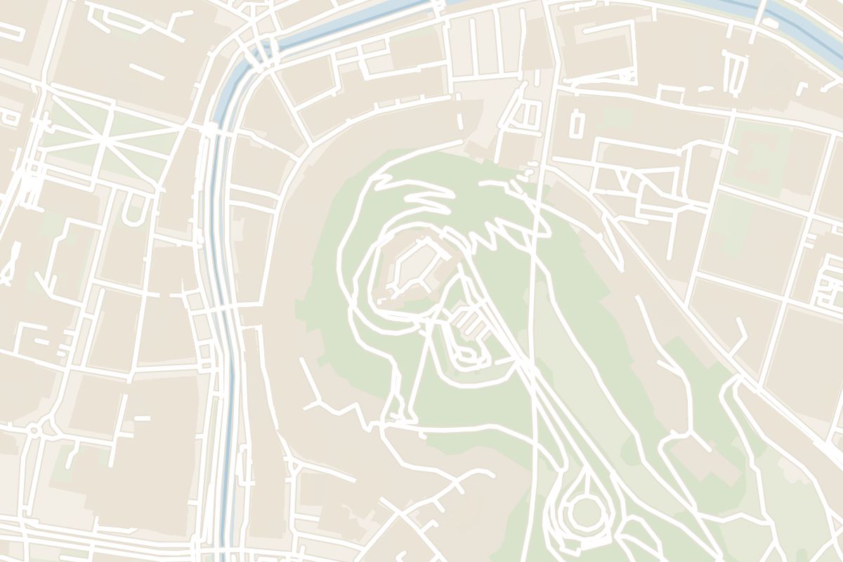Map showing where Ljubljana Castle is