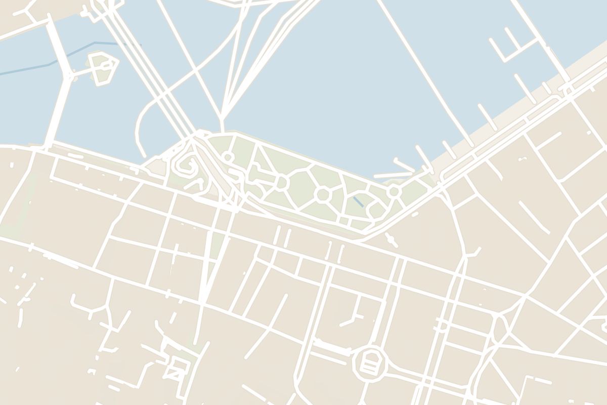 Map showing where Jardin Anglais is