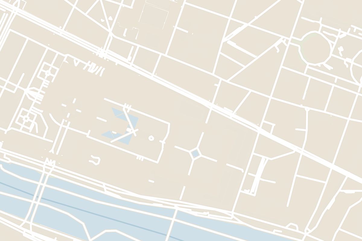 Map showing where Louvre Museum is