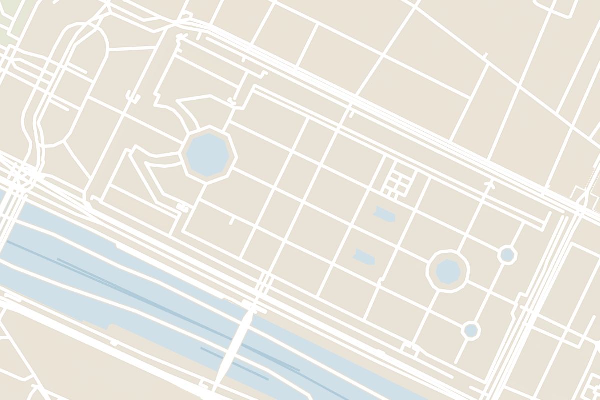 Map showing where Tuileries Garden is