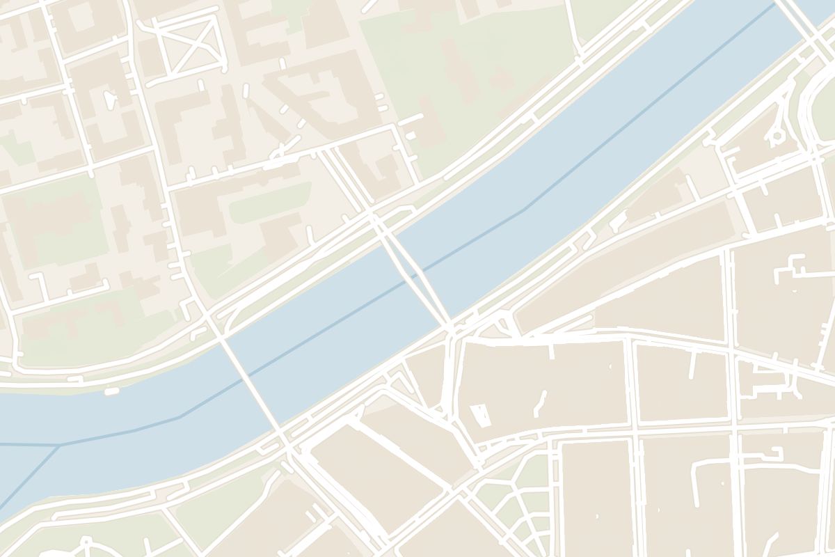 Map showing where Father Bernatek Footbridge is