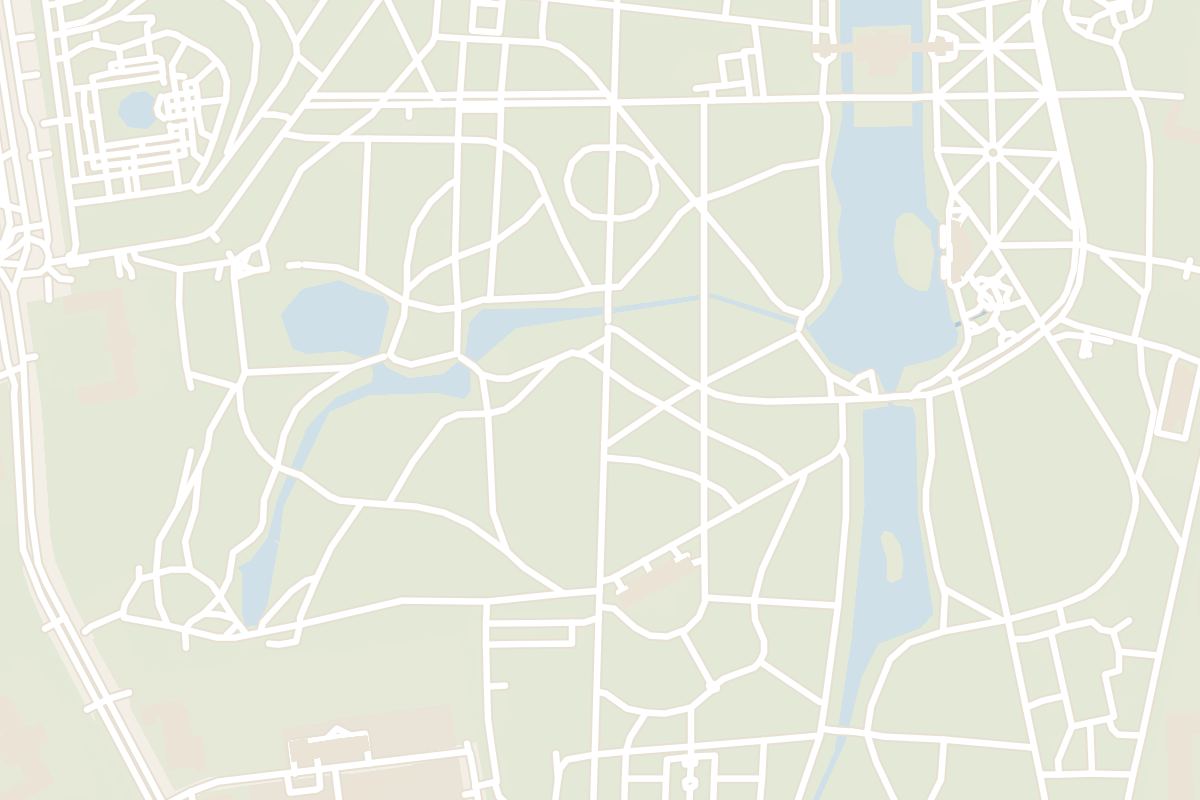 Map showing where Łazienki Park is