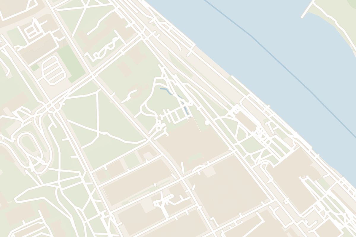 Map showing where University of Warsaw Library Roof Garden is