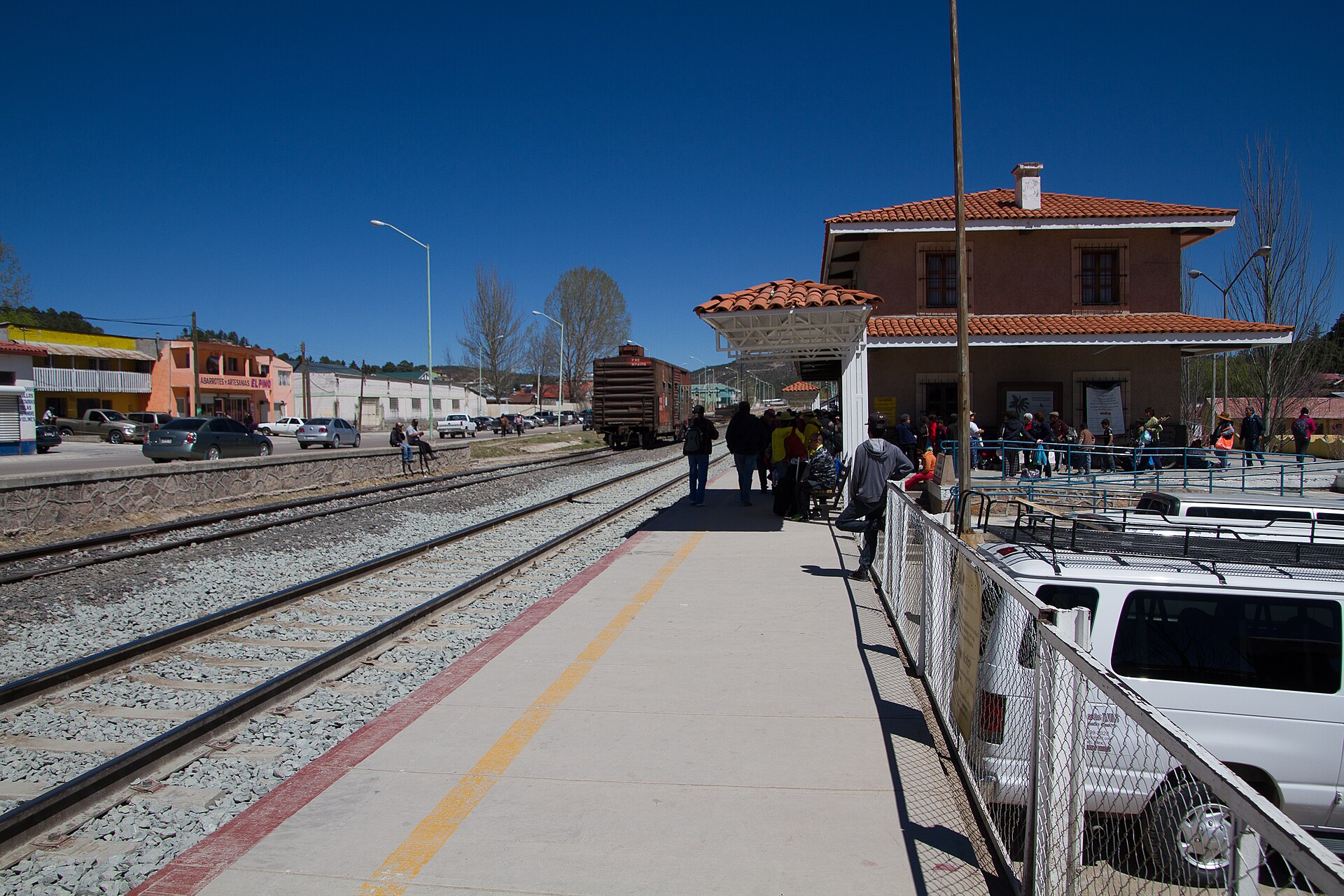 The railway station platform at Creel, Chihuahua