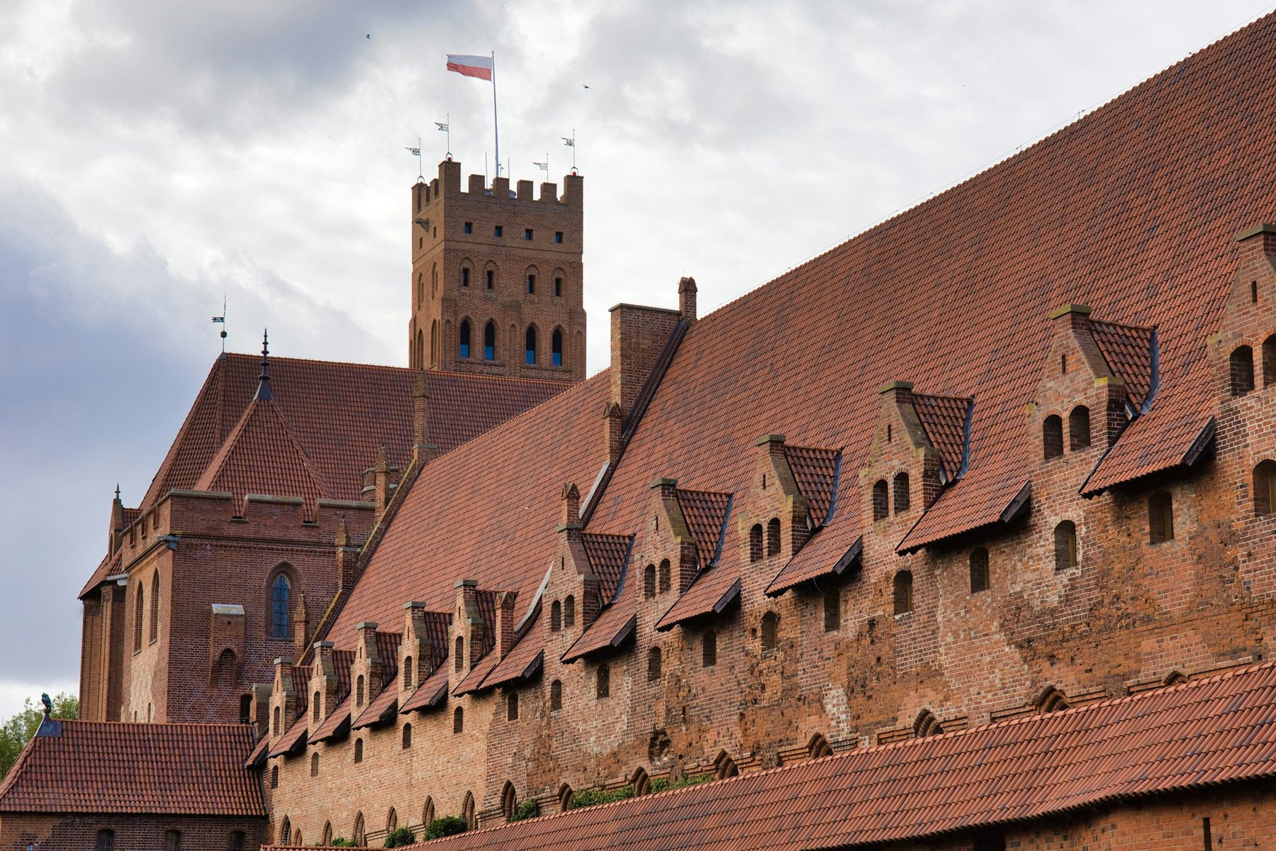 The brick castle tower at Malbork