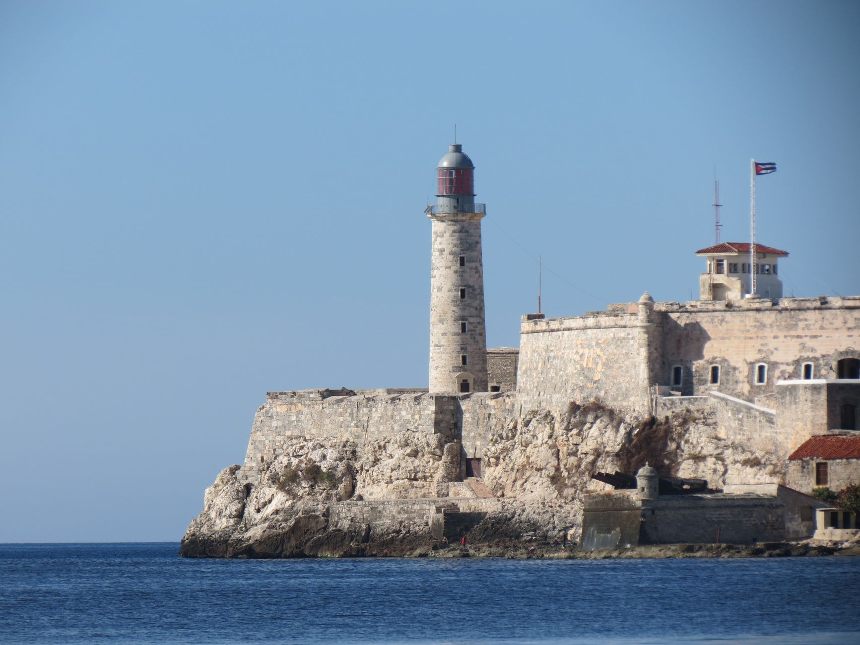 The Castillo del Morro fortress and its lighthouse at the mouth of Havana harbour