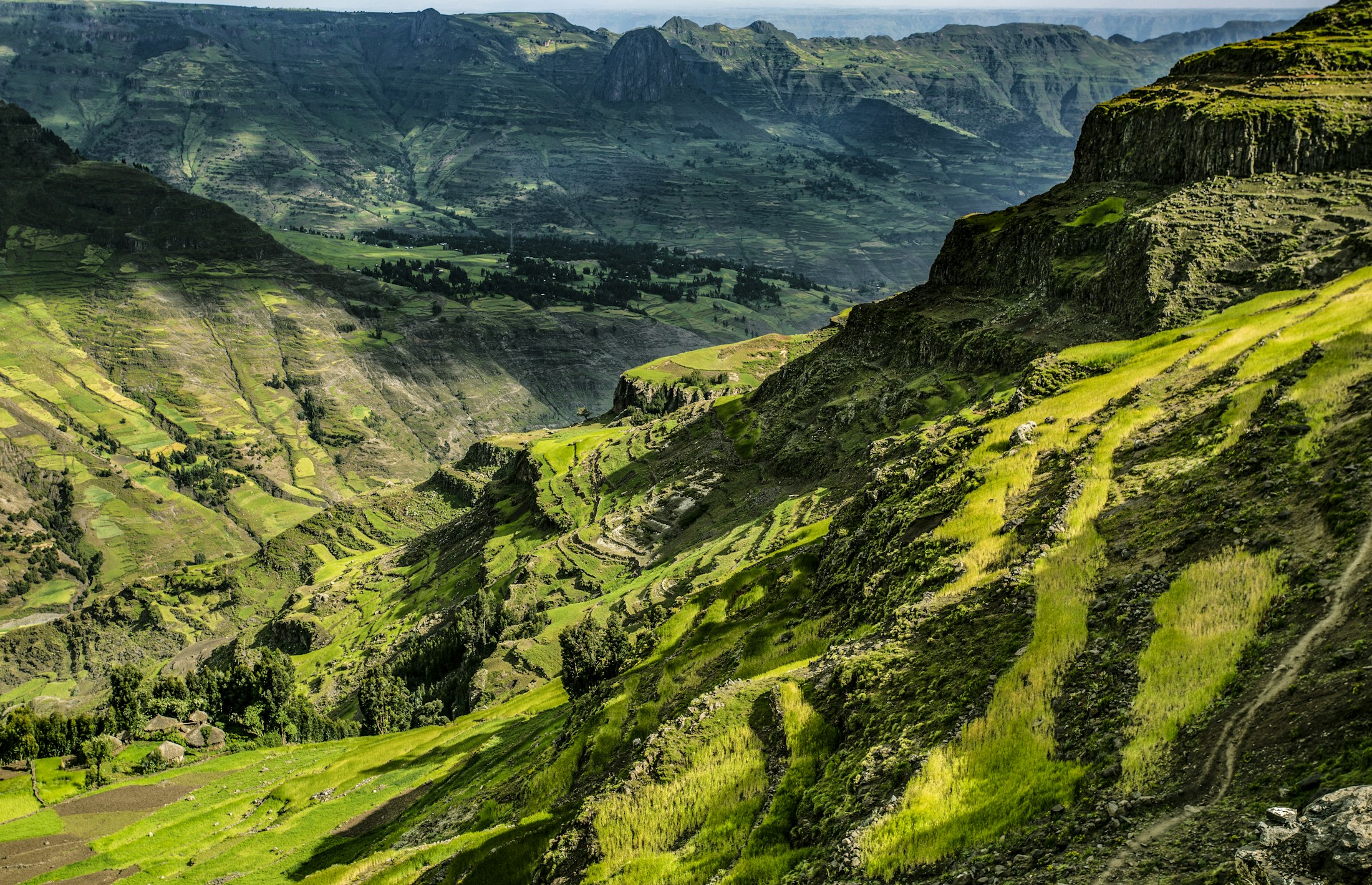 The green Ethiopian highlands around Lalibela