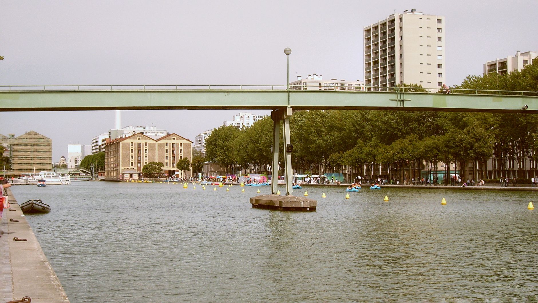 An iron footbridge over the Canal Saint-Martin