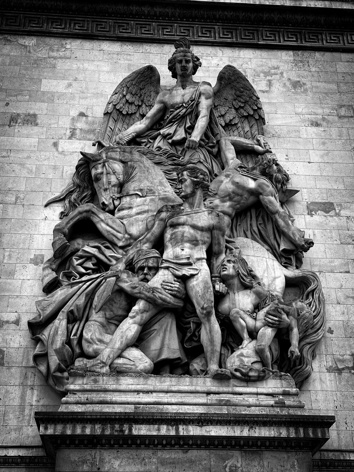 A relief sculpture on the Arc de Triomphe