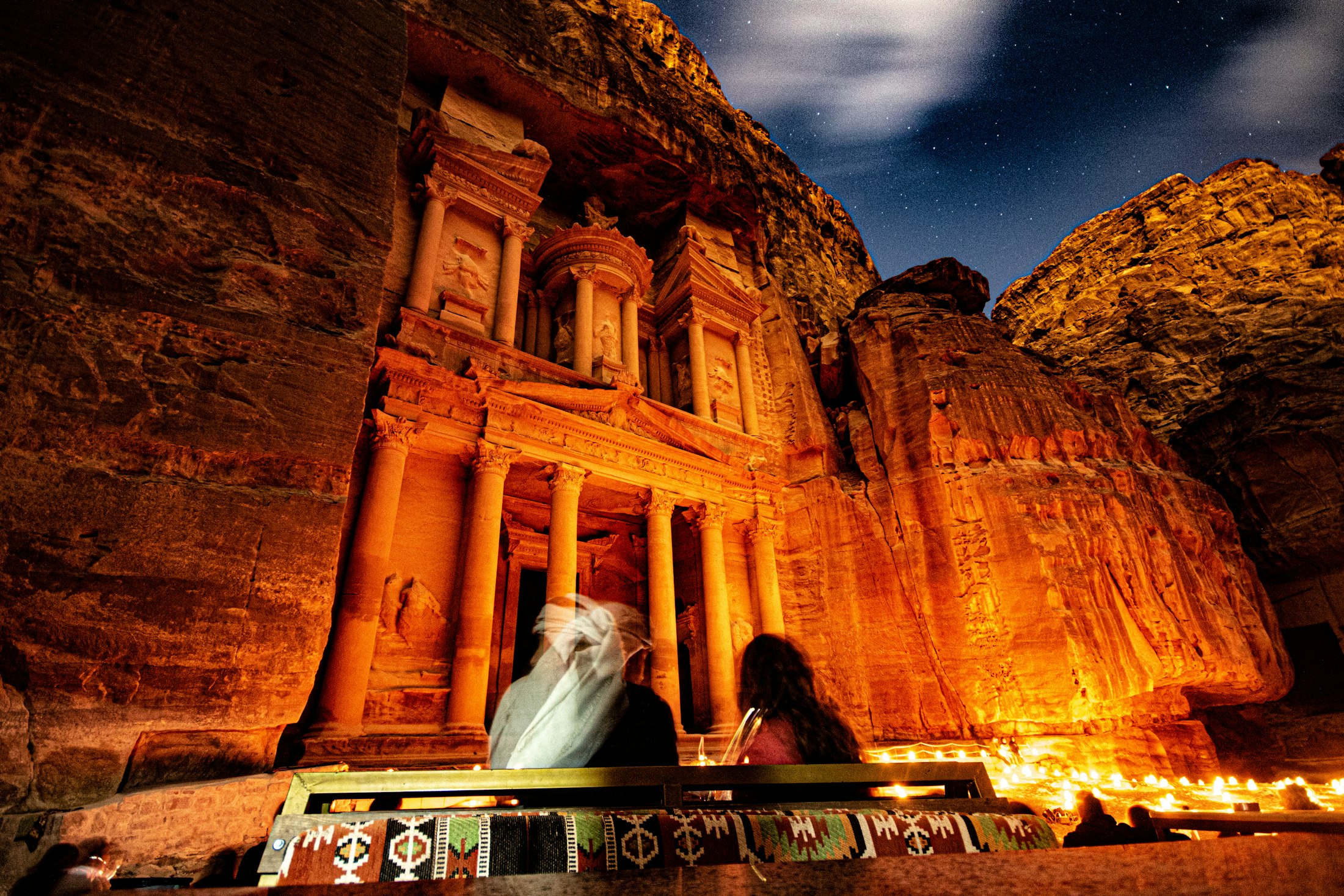 The Treasury lit by candles during Petra by Night