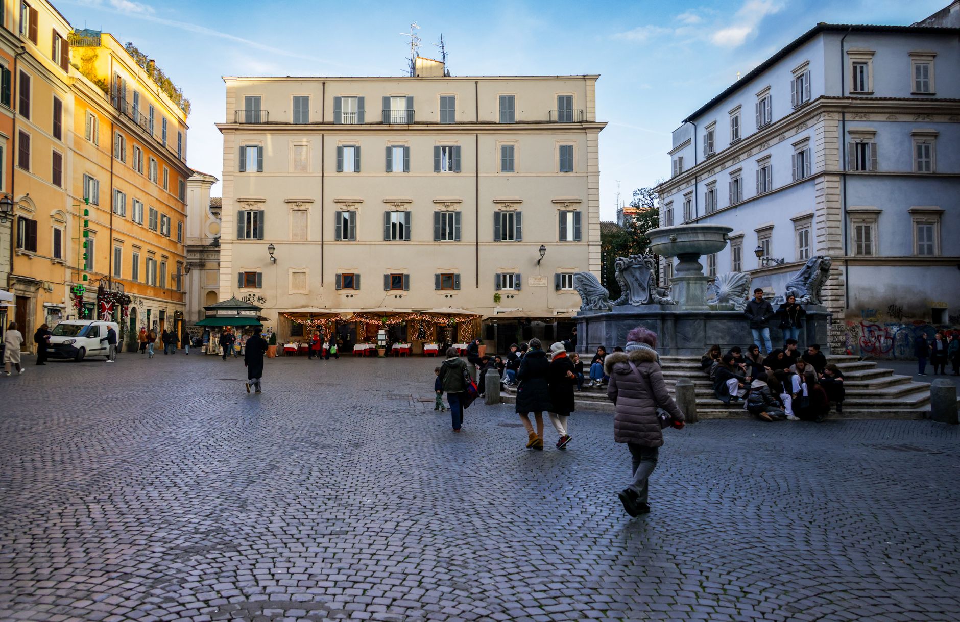 The square of Santa Maria in Trastevere