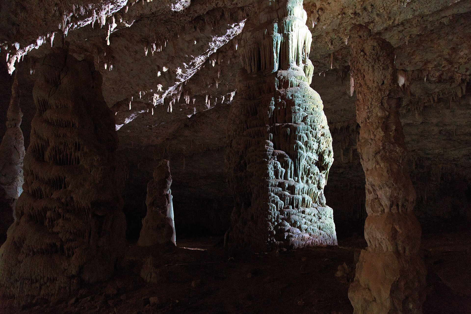 Stalactites and flowstone inside the Hoq cave on Socotra