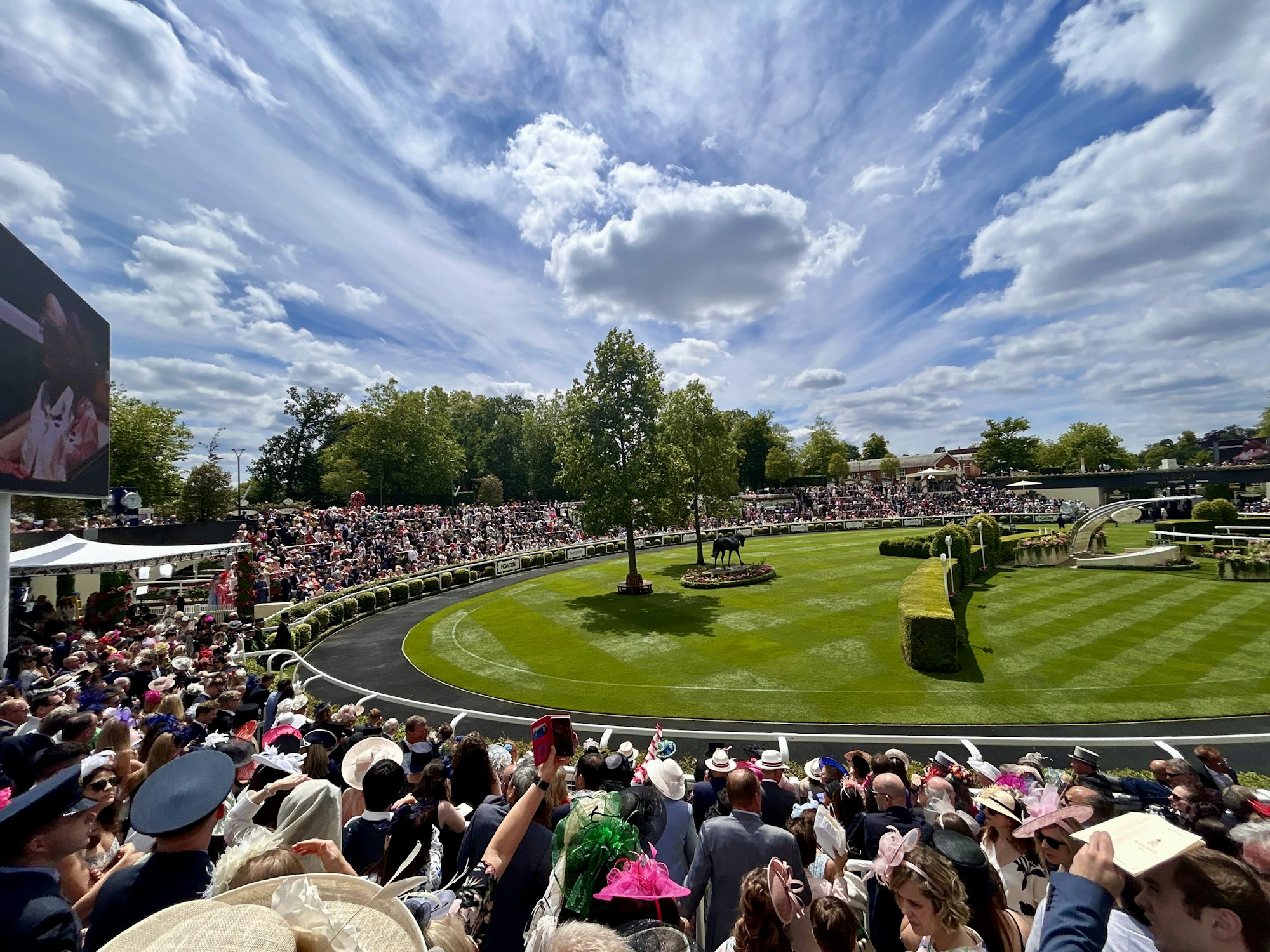 An aerial view of the packed Wimbledon grounds during the Championships